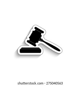 judge or auction hammer- vector icon