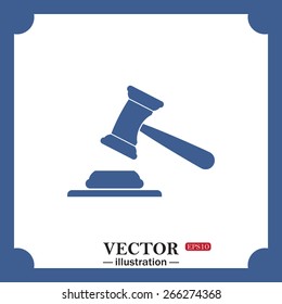 judge or auction hammer, web icon. vector design