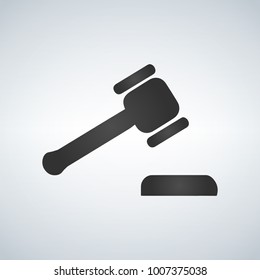 Judge or auction hummer. Flat style icon. Vector illustration