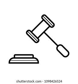 Judge or auction hummer. Flat style icon. Vector illustration

