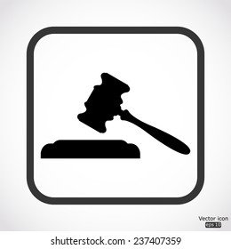 judge or auction icon - black vector illustration
