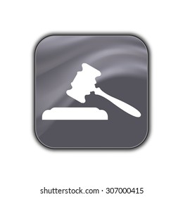 judge or auction icon - vector button