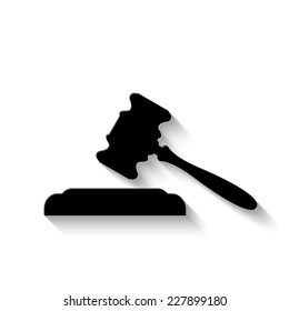 judge or auction icon - vector illustration with shadow
