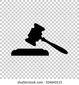 judge or auction vector icon - black illustration