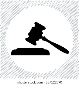 Judge or auction vector icon - black  illustration