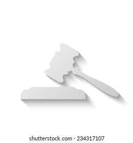 judge or auction vector icon - paper illustration 