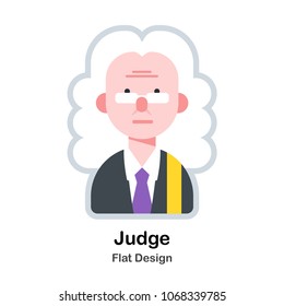 judge avatar flat vector illustration