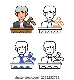 Judge avatar icon design in four variation color