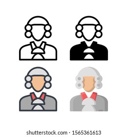 Judge avatar icon. With outline, glyph, filled outline and flat style