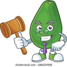 Judge avocado fresh on white background mascot