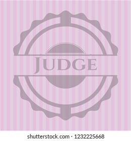 Judge badge with pink background