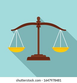 Judge balance icon. Flat illustration of judge balance vector icon for web design