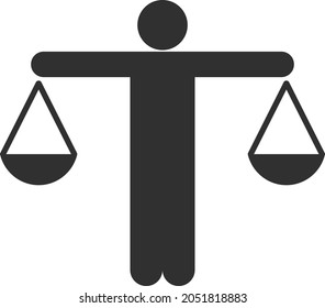 Judge balance vector illustration. Flat illustration iconic design of judge balance, isolated on a white background.