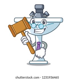 Judge bathroom ceramic sink on mascot isolated