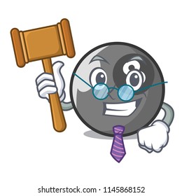 Judge billiard ball mascot cartoon