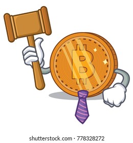 Judge bitcoin coin character cartoon