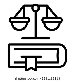Judge book icon outline vector. Science lecture. Lecture exam