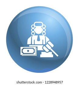 Judge bribery icon. Simple illustration of judge bribery vector icon for web design isolated on white background
