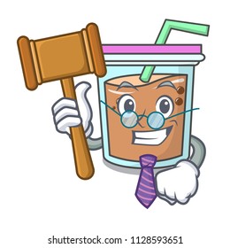 Judge bubble tea mascot cartoon