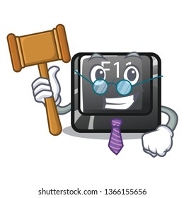Judge button f11 on a cartoon computer