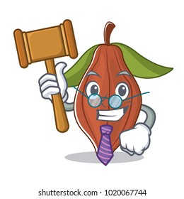 Judge cacao bean mascot cartoon