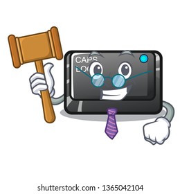 Judge capslock button isolated with the cartoon
