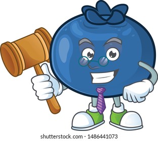 Judge cartoon sweet blueberry character on white background