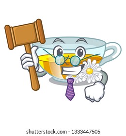 Judge chamomile tea isolated the with mascot