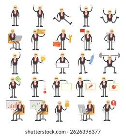 judge characters in different activities poses vector illustration