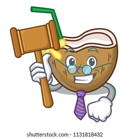 Judge cocktail coconut mascot cartoon