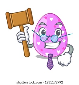 Judge color the easter eggs isolated mascot