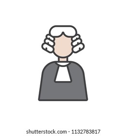 Judge colored line icon.