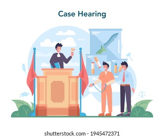 Judge concept. Court worker stand for justice and law. Judge