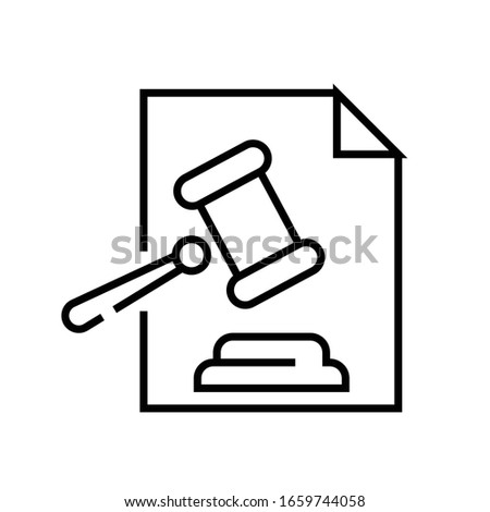 Judge conclusion line icon, concept sign, outline vector illustration, linear symbol.