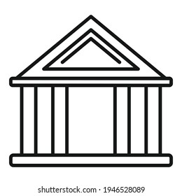 Judge court icon. Outline Judge court vector icon for web design isolated on white background
