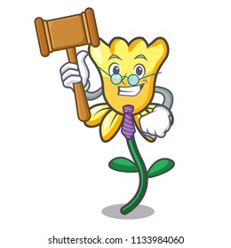 Judge daffodil flower mascot cartoon