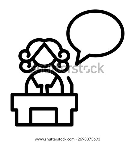 judge decision outline icon vector design good for web or mobile app
