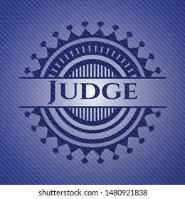 Judge with denim texture. Vector Illustration. Detailed.