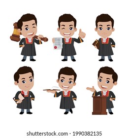 Judge Different Poses Vector Stock Vector (Royalty Free) 1990382135 ...