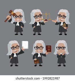 Judge with different poses. vector