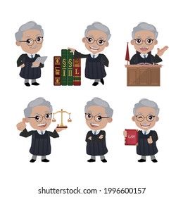 Judge with different poses. vector