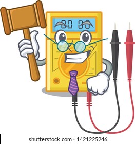 Judge digital multimeter sticks to the cartoon wall