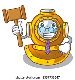 Judge diving helmet on a cartoon table