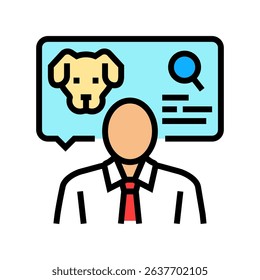 judge dog competition show color icon vector. judge dog competition show sign. isolated symbol illustration