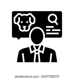 judge dog competition show glyph icon vector. judge dog competition show sign. isolated symbol illustration