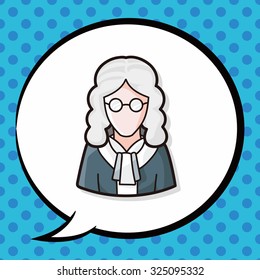 judge doodle, speech bubble