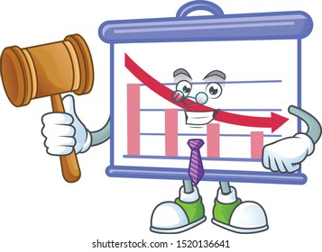 Judge down graphic board on white background.