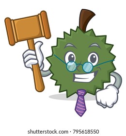 Judge Durian mascot cartoon style