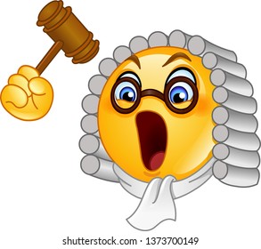 Judge emoticon with hammer