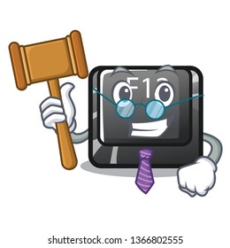 Judge f12 button installed on cartoon computer